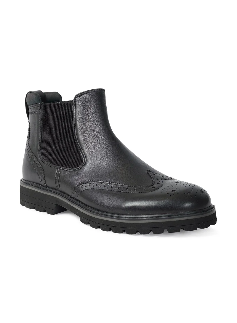 Milano QUINTON MENS LEATHER CHELSEA BOOTS-BLACK