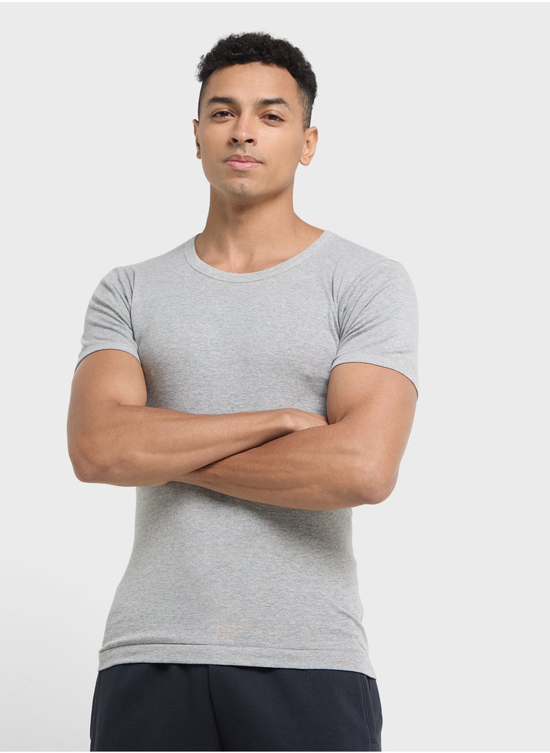 Seventy Five Basics Pack of 3 Slim Muscle Fit  Vest  - Image 1
