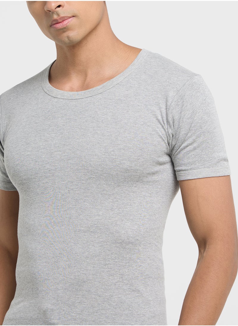 Seventy Five Basics Pack of 3 Slim Muscle Fit  Vest  - Image 3