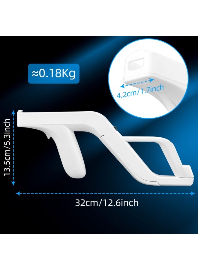 سونسر ملحق مسدس ضوئي لجهاز Wii Remote، عبوة من 2 قطع من Zapper الأبيض لجهاز Nintendo Wii/Wii U، جهاز تحكم لألعاب الرماية - Image 2