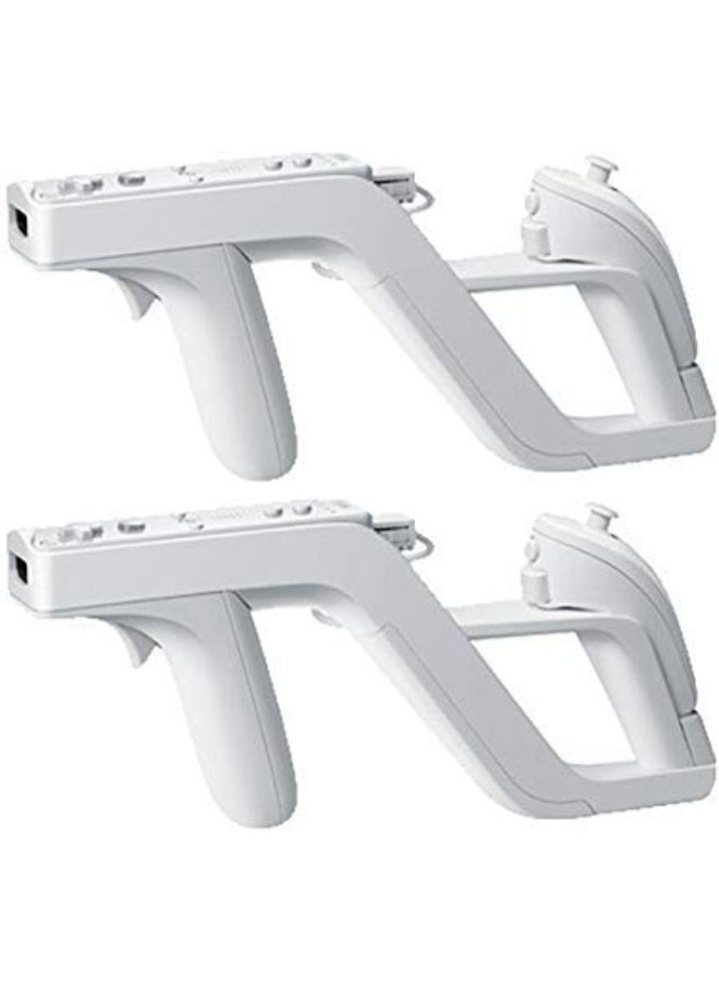 سونسر ملحق مسدس ضوئي لجهاز Wii Remote، عبوة من 2 قطع من Zapper الأبيض لجهاز Nintendo Wii/Wii U، جهاز تحكم لألعاب الرماية - Image 1