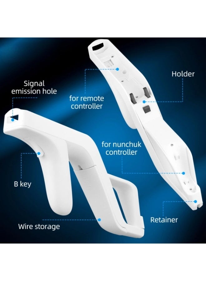 سونسر ملحق مسدس ضوئي لجهاز Wii Remote، عبوة من 2 قطع من Zapper الأبيض لجهاز Nintendo Wii/Wii U، جهاز تحكم لألعاب الرماية - Image 3