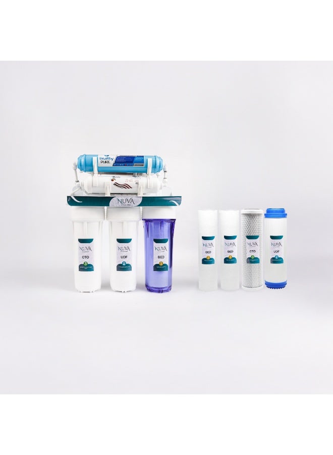 NUVA 7 Stage Water Purifier + 4 Filter Cartridges – Multi-Stage Home Water Filter - Image 1