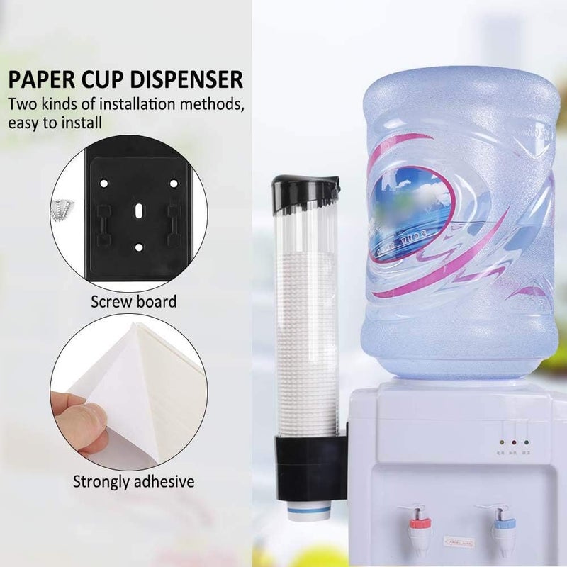 klarako Water Cup Dispenser Pull Type 60-80 Cups Plastic Cup Dispenser (black) - Image 1