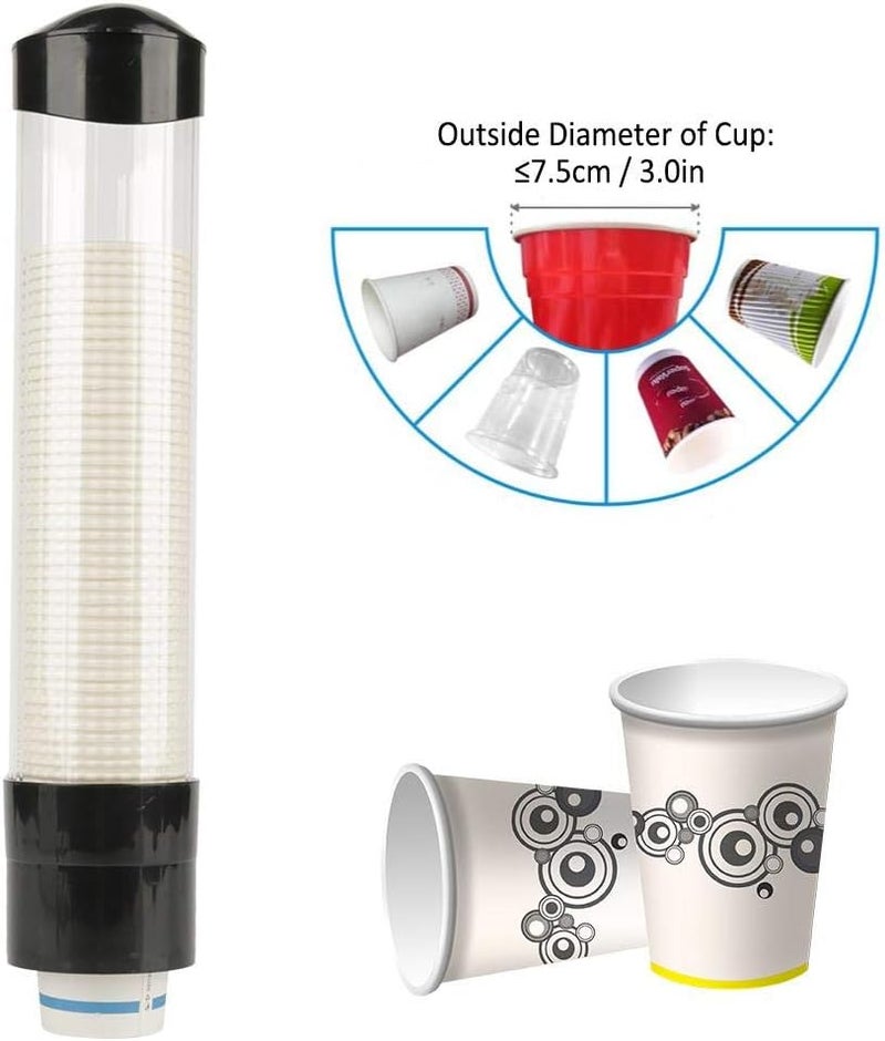 klarako Water Cup Dispenser Pull Type 60-80 Cups Plastic Cup Dispenser (black) - Image 2