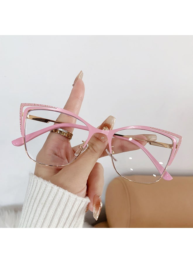 Fashionable New Metal Hollow-out Frame Blue Light Blocking Photochromic Glasses Trendy Premium Eyeglass Frames Plain Lenses - Image 2