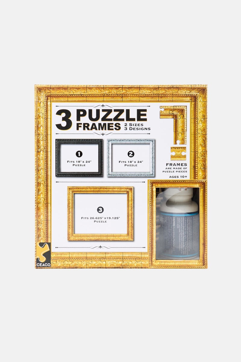 Ceaco 3 Jigsaw Puzzle Frames, Black - Image 1