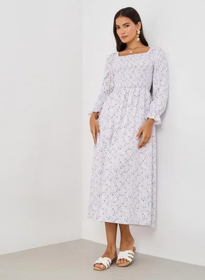 Take Two Floral Print Midi Dress