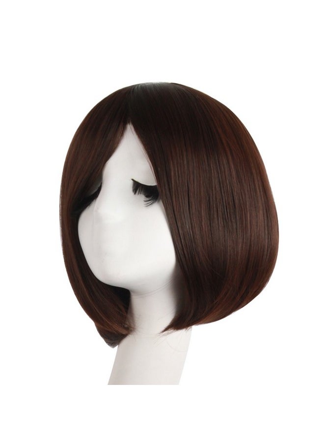 12 Inches/30Cm Beautiful Dark Brown Ladies Short Straight Carve Bangs Bob Synthetic Wig - pzsku/Z4398F8CE63453F981ECAZ/45/_/1696663875/b3d00dc5-cf27-468e-bcec-13fecf9452e3