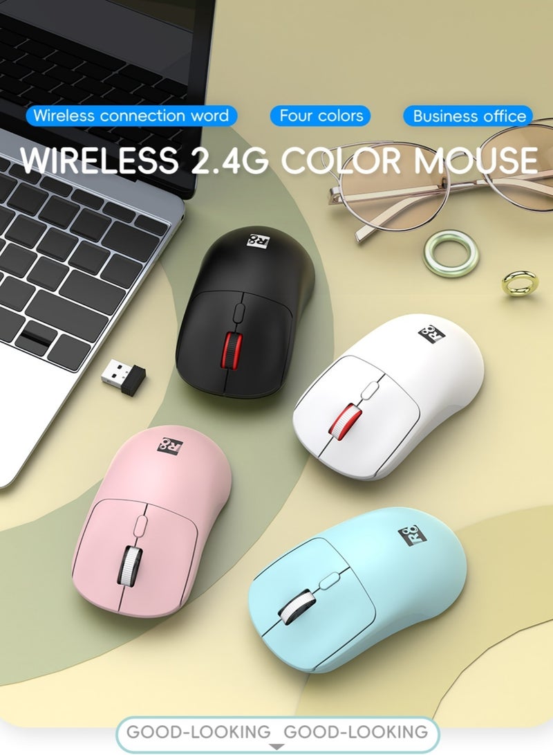 R8 Wireless Mouse 2.4G Slim Portable Computer Mice with Nano Receiver Office Mouse for Notebook/PC/ Laptop/Computer (White)  - Image 3