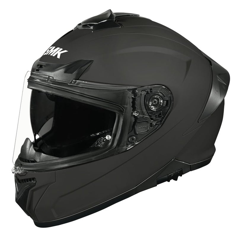 SMK Helmets SMK Typhoon Solid ISI ECE & DOT Certified Full Face Dual Visor Helmet for Men and Women with Pinlock Fitted Clear Visor and Inner Sun Visor - Image 5