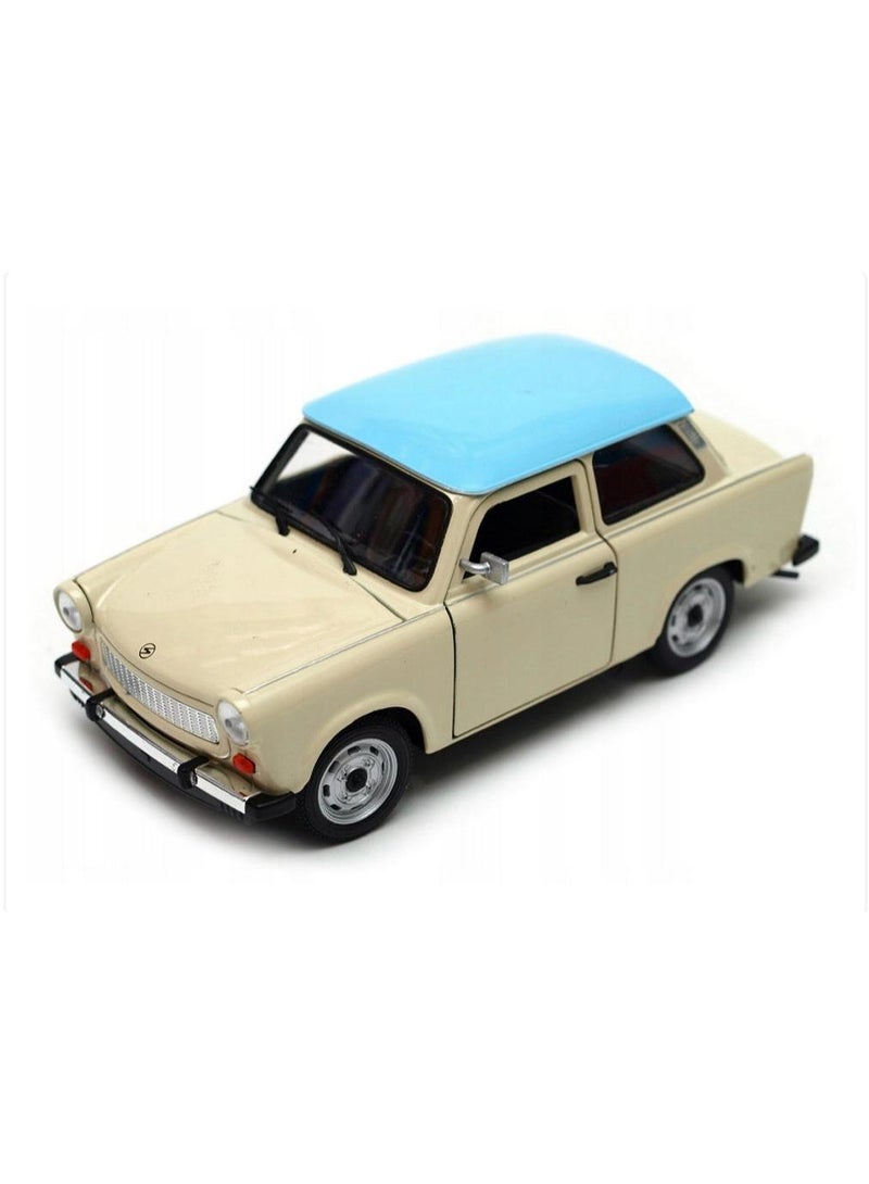 Welly 1:24 Scale Die-Cast Model Car – Classic Trabant 601 with Blue Roof -Collectible Toy Vehicle for Kids & Adults. - Image 2