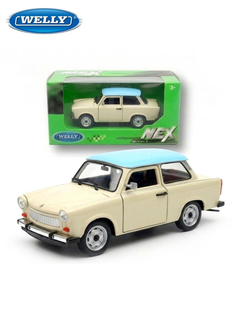 Welly 1:24 Scale Die-Cast Model Car – Classic Trabant 601 with Blue Roof -Collectible Toy Vehicle for Kids & Adults. - Image 1
