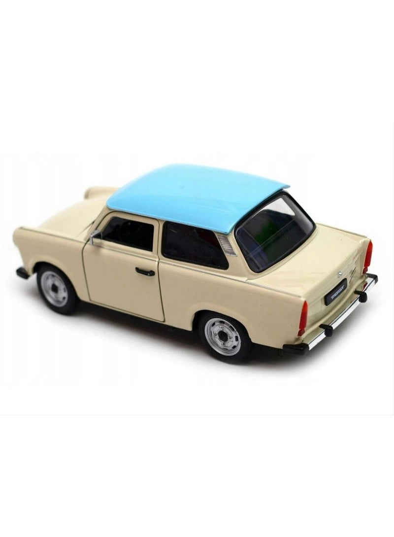 Welly 1:24 Scale Die-Cast Model Car – Classic Trabant 601 with Blue Roof -Collectible Toy Vehicle for Kids & Adults. - Image 3