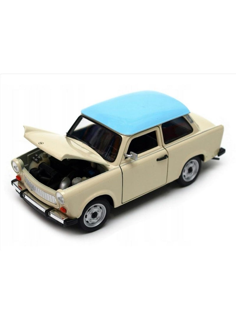 Welly 1:24 Scale Die-Cast Model Car – Classic Trabant 601 with Blue Roof -Collectible Toy Vehicle for Kids & Adults. - Image 5
