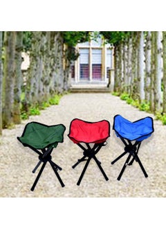 Krupanidhi Krupanidhi Travel Folding Tripod Stool Portable Four Leg Fishing Stool for Outdoor Camping Mini Portable Folding Stool MultiColorPack of 1  - Image 1