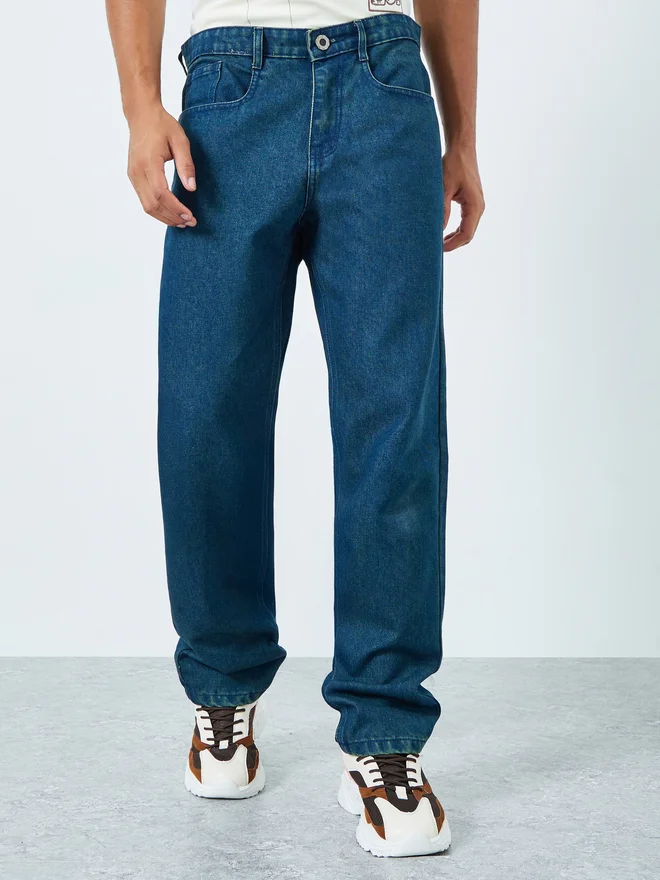 ستايلي Styli Men Relaxed Fit Tinted Clean Jeans