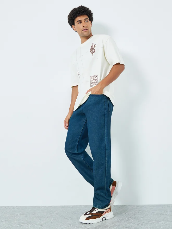 ستايلي Styli Men Relaxed Fit Tinted Clean Jeans