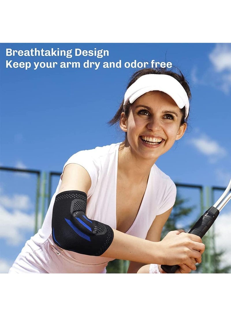 Sweet seven Tennis Elbow Compression Sleeve with Integrated Pads - Tendonitis Support, Unisex (Grey, Size: Large) 1 Pair  - Image 5