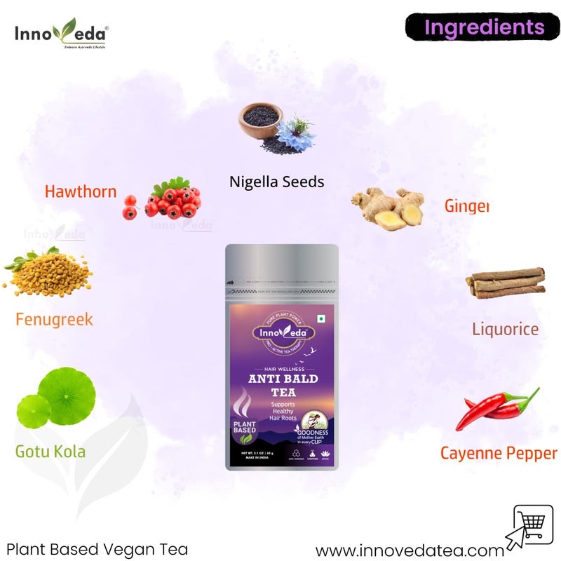 INNOVEDA Anti Bald Tea 1 Month Pack 30 Tea Cups - Image 3