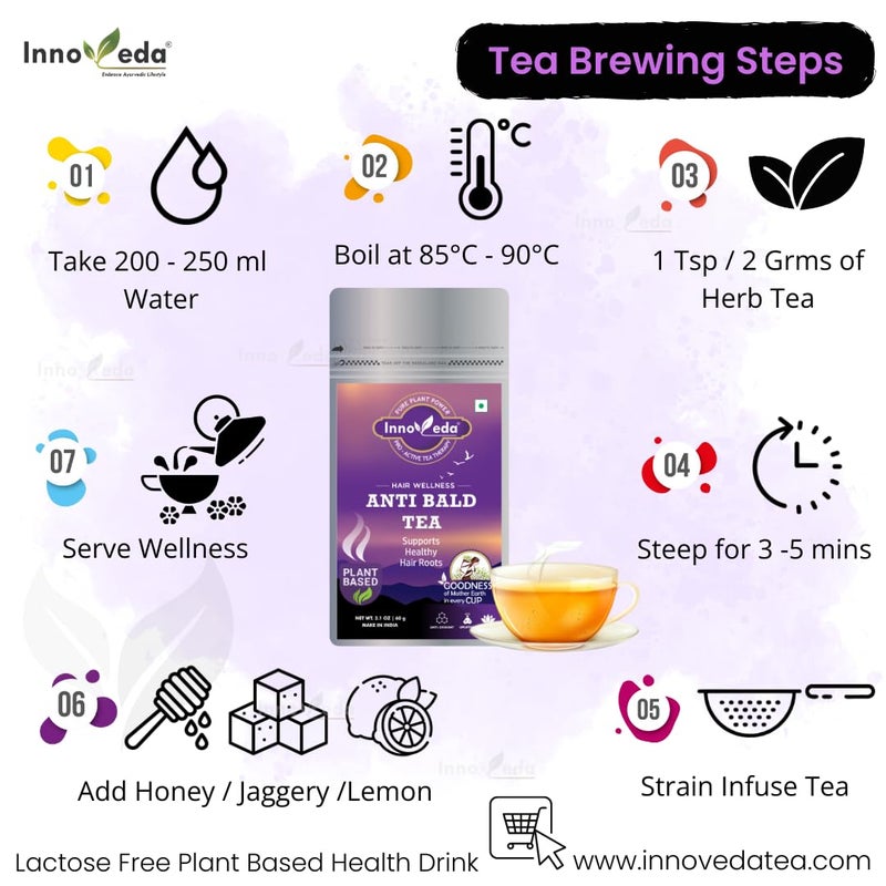 INNOVEDA Anti Bald Tea 1 Month Pack 30 Tea Cups - Image 4