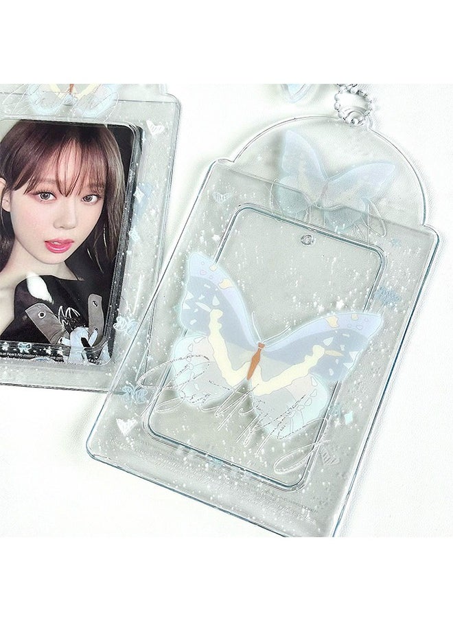 HY A Set Kpop Photocard Holder with Butterfly Keychain Y2K PhotoCard Holder Kpop Charm Holders Kawaii Photo Card Keychain ID Bus Card Holders Kawaii Kpop Accessories  - Image 4