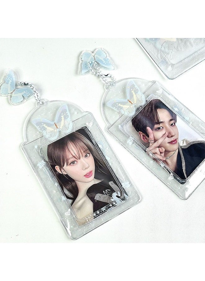 HY A Set Kpop Photocard Holder with Butterfly Keychain Y2K PhotoCard Holder Kpop Charm Holders Kawaii Photo Card Keychain ID Bus Card Holders Kawaii Kpop Accessories  - Image 5