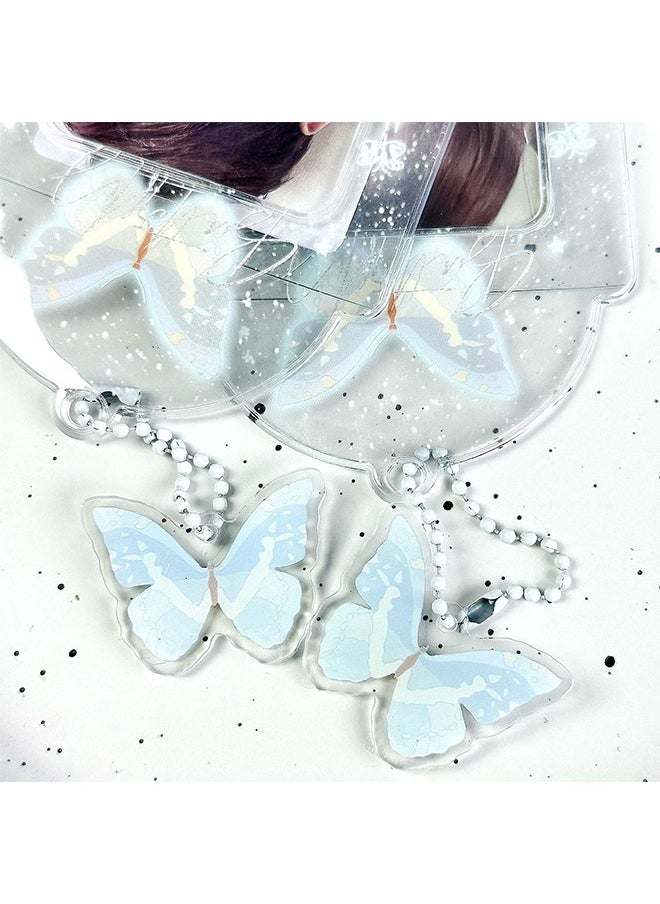 HY A Set Kpop Photocard Holder with Butterfly Keychain Y2K PhotoCard Holder Kpop Charm Holders Kawaii Photo Card Keychain ID Bus Card Holders Kawaii Kpop Accessories  - Image 3