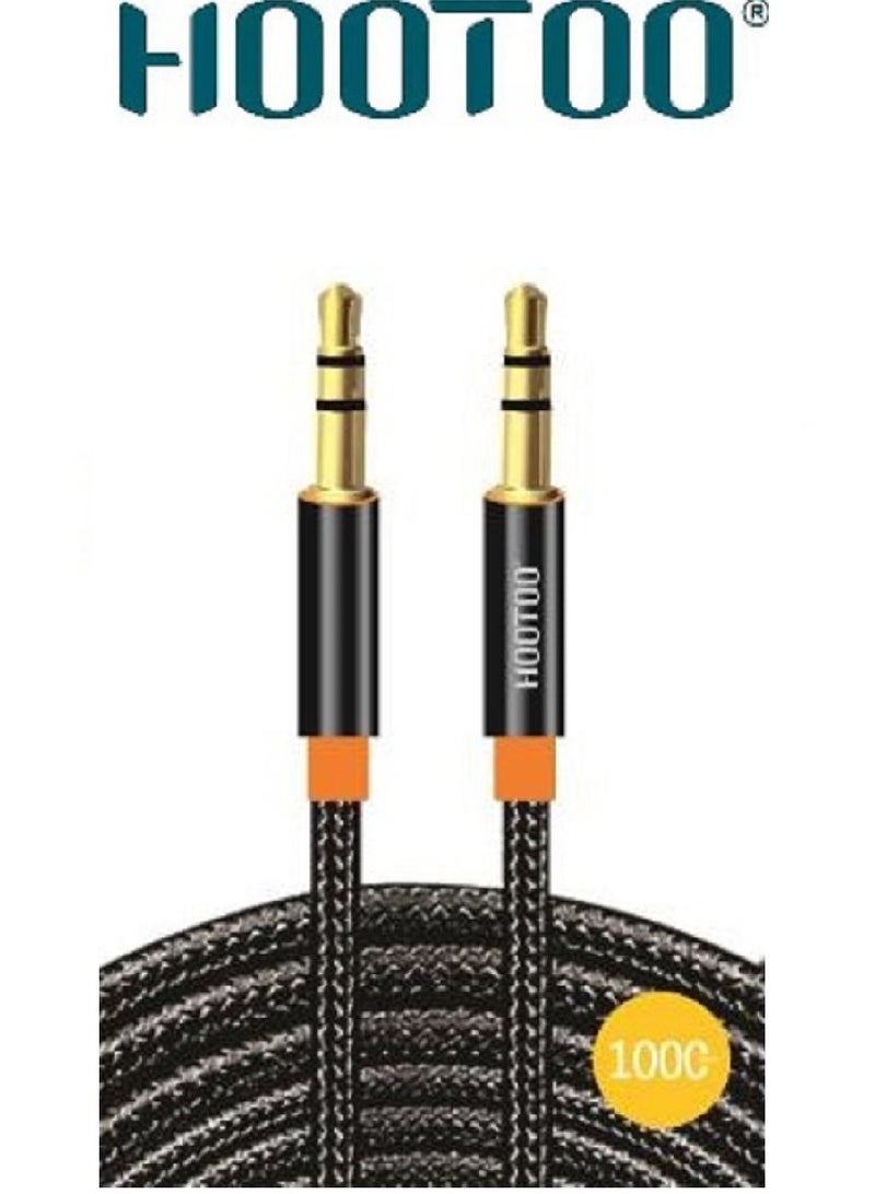 HooToo Original Aux to Aux 3.5 1M cable, strong cable for connecting the mobile phone to the car radio, made of cloth, clearer sound transmission.  - Image 1