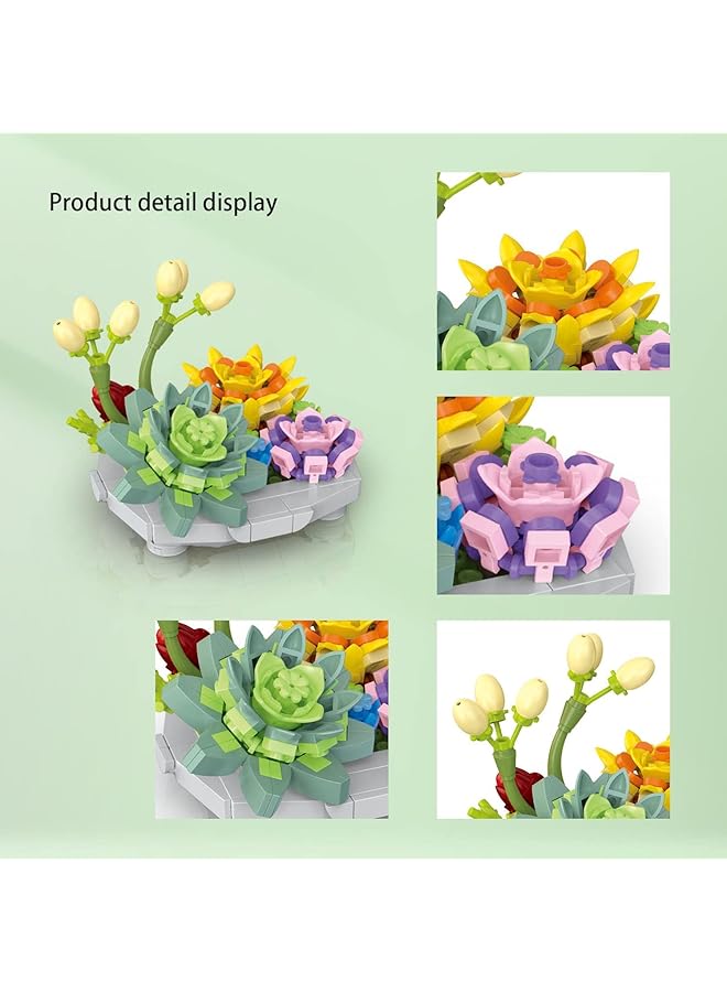 Excefore Mini Bricks Bonsai Model Flower Building 281Pcs Set Creative Diy Simulation Mini Particle Flower Botanical Collection Construction Building Toy For Adults & Child - Image 3