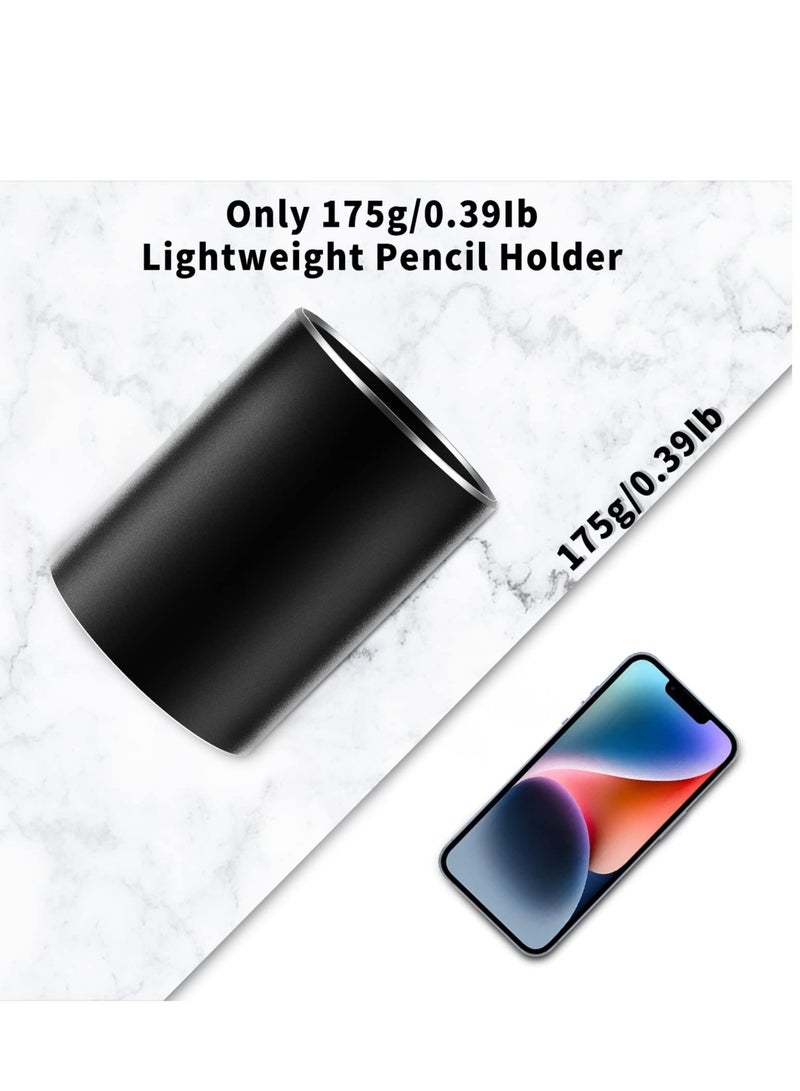 SYOSI Pen Holder for Desk, Pencil cup Pen Organizer for Desk Metal Pencil Holder Pen Cup and Storage Box for Office, School, Home, and Kids Non-slip silicone bottom 3.93 * 3.14inch(Black) - Image 5