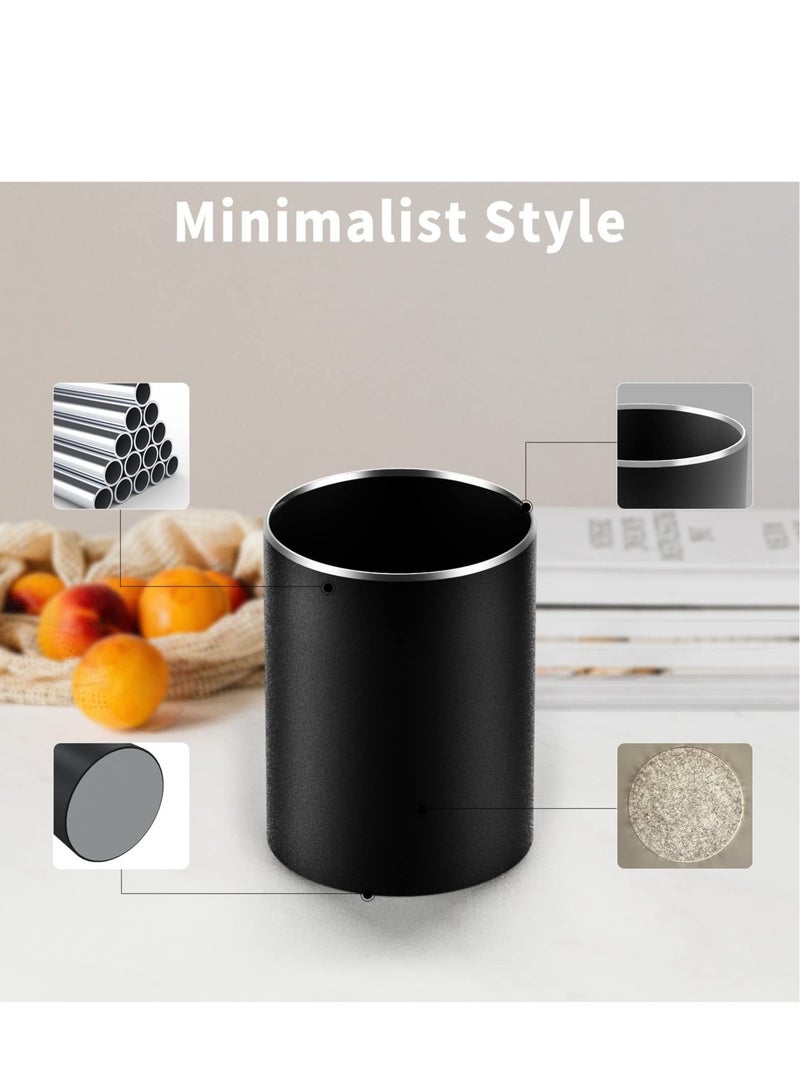 SYOSI Pen Holder for Desk, Pencil cup Pen Organizer for Desk Metal Pencil Holder Pen Cup and Storage Box for Office, School, Home, and Kids Non-slip silicone bottom 3.93 * 3.14inch(Black) - Image 4
