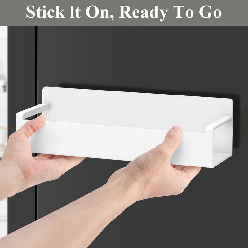 HuggieGems 4 Pack Magnetic Spice Rack Organizer for Refrigerator and Oven, White Fridge Organizers and Storage for Kitchen - Image 5