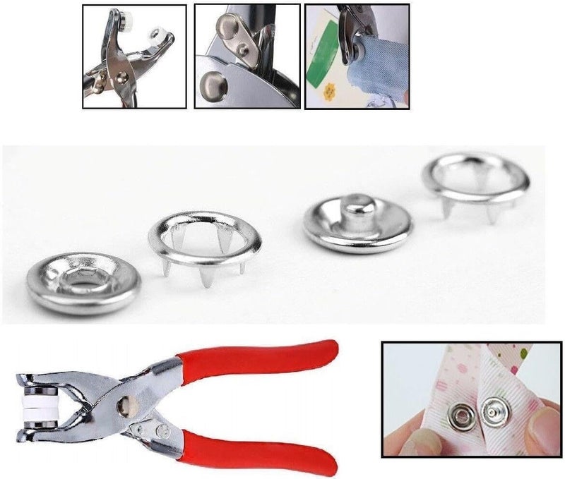 Snap Stapler with Brass and Stainless Steel Mounting Hardware - Fasten Baby Clothes Buttons Neatly and Easily - (2 Pieces Each About 200 Capsules) - Get It Now by Bigjoy Bell - Image 2
