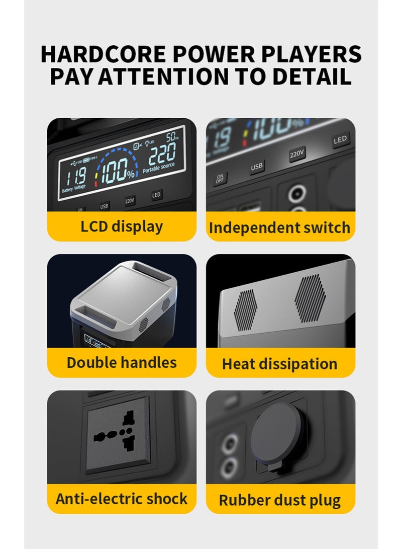 Sharpdo محطة طاقة محمولة 220 فولت 35 أمبير 500 واط، مولد كهربائي خارجي بسعة 441 واط ساعة، 500 واط للخيام، المركبات الترفيهية، الاستخدام المنزلي - Image 3