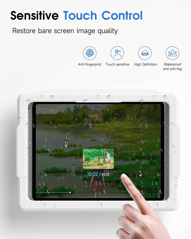 Mistriddle Shower iPad Holder Waterproof with 480Â° Rotation Retractable Adjustable, Wall Mount Up to 11", Shower Tablet Holder for Bathroom Bathtub, 2 Adhesive, Fit for iPad, iPad Pro 11 (White) - Image 4