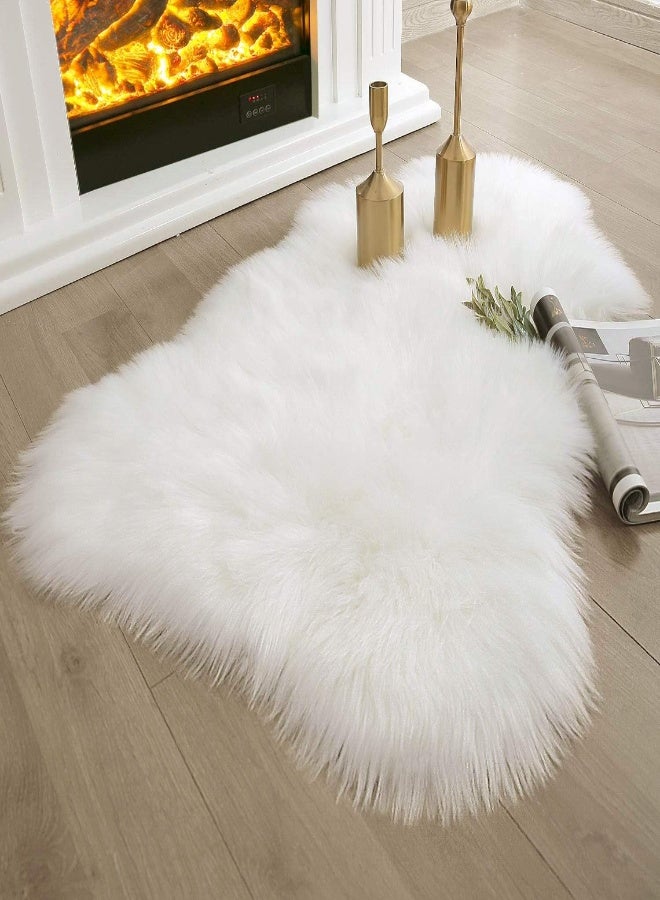 AKDC (0.6M X 0.9M, White) - Ashler Soft Faux Sheepskin Fur Chair Couch Cover Area Rug For Bedroom Floor Sofa Living Room 0.6M X 0.9M (White) - Image 4