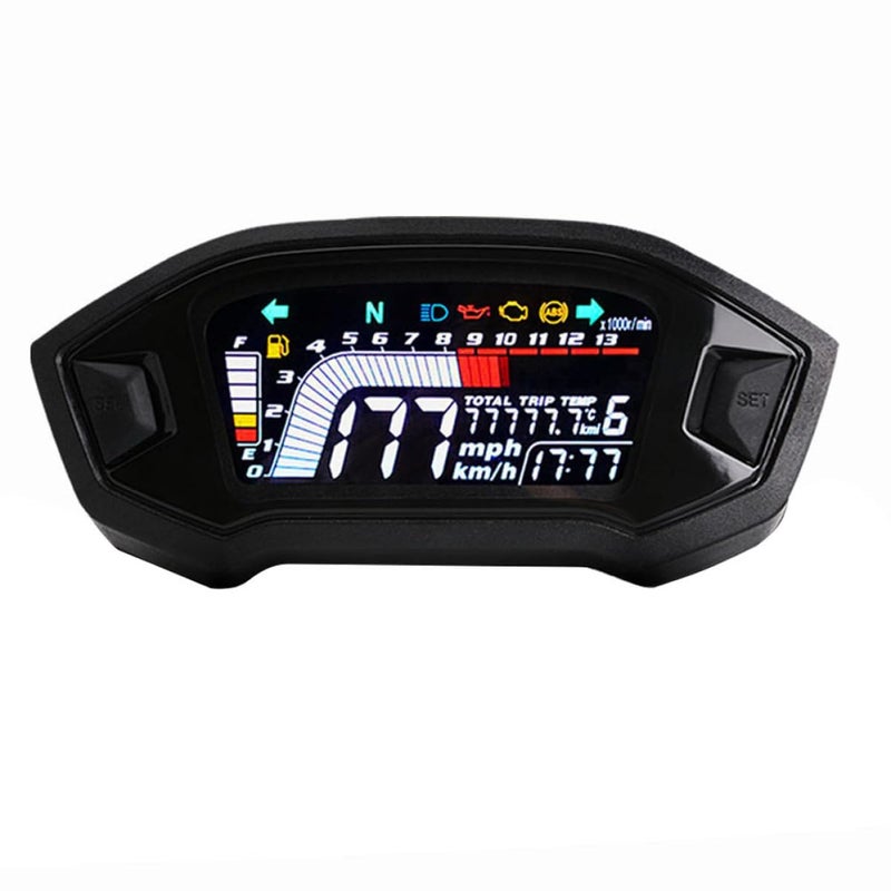 Universal Motorcycle Digital Speedometer Gauge With LCD Odometer Tachometer And Water Temperature Display - Image 2