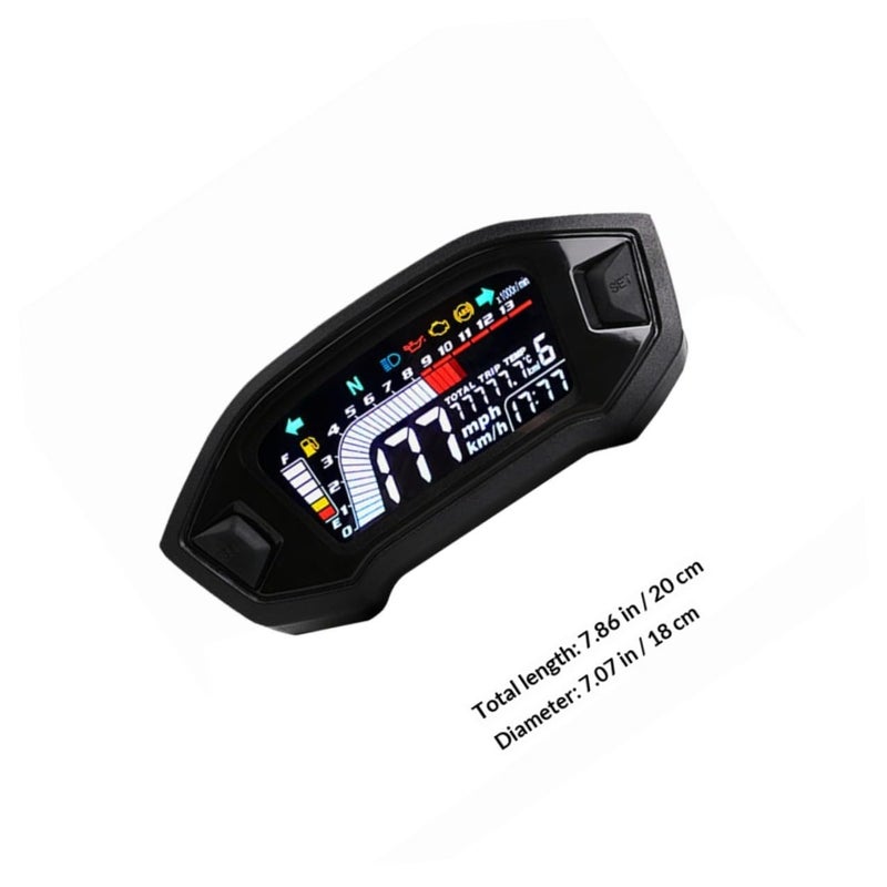 Universal Motorcycle Digital Speedometer Gauge With LCD Odometer Tachometer And Water Temperature Display - Image 3