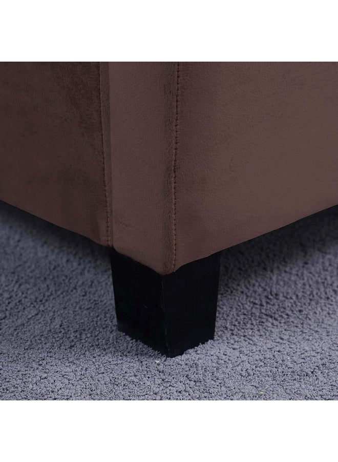 Pan Home قاعدة غاليا مخملية بنية 90X200 سم - Image 1