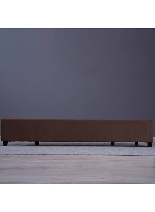 Pan Home قاعدة غاليا مخملية بنية 90X200 سم - Image 5