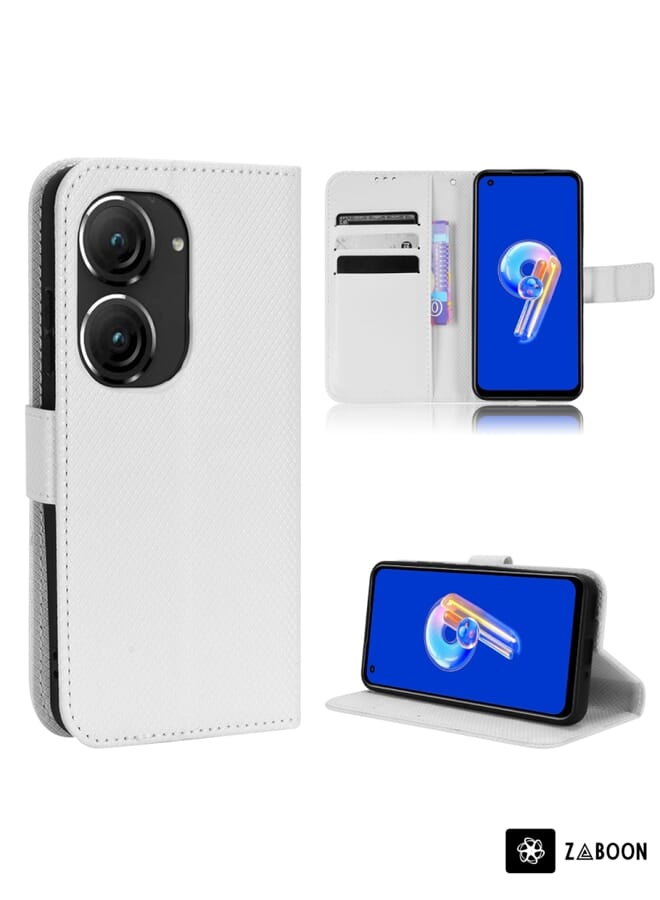 Zaboon Protective Case Cover For ASUS Zenfone 9 Diamond Texture Leather - Image 1