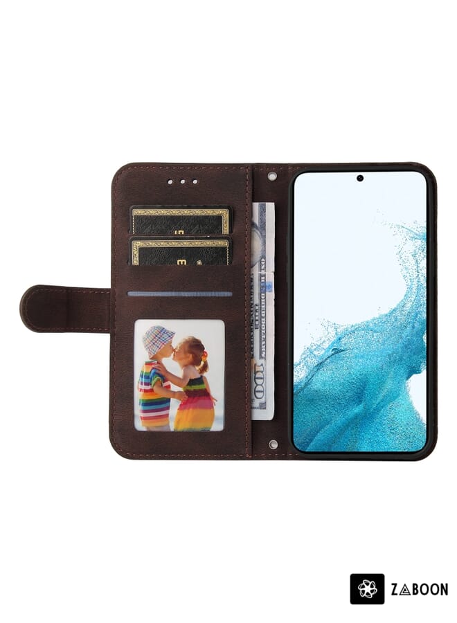 Zaboon Protective Case For Samsung Galaxy A34 5G Skin Feel Life Tree Metal Button Leather - Image 4