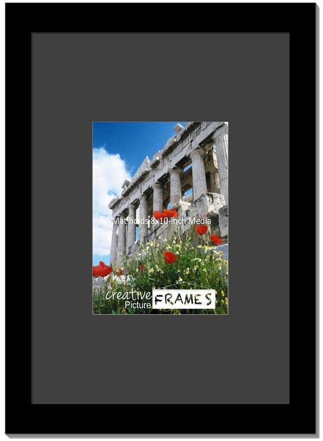 Creative Picture Frames 1620Bk Black Picture Frame Includes Black Mat/White Core To Hold 8X10-Inch Media, Includes Installed Sawtooth Hangers - Image 2