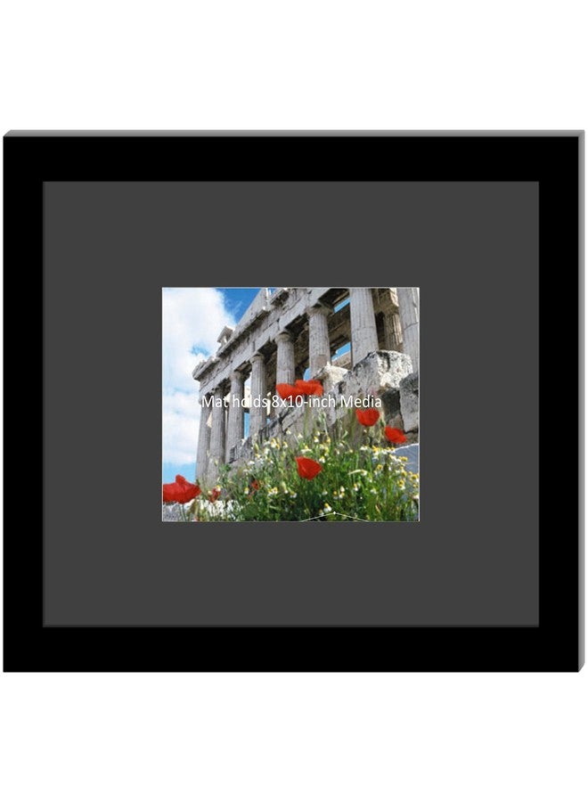 Creative Picture Frames 1620Bk Black Picture Frame Includes Black Mat/White Core To Hold 8X10-Inch Media, Includes Installed Sawtooth Hangers - Image 1