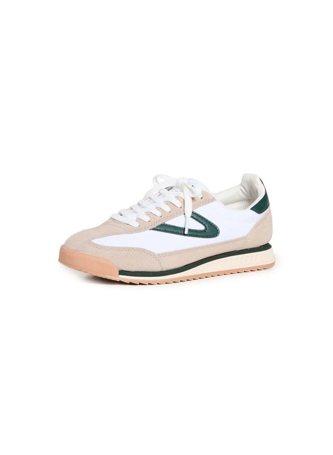 Tretorn Women's Rawlins Sneakers Lace-Up Casual Tennis Shoes with Classic Vintage Style, White/Green, 9 - Image 1