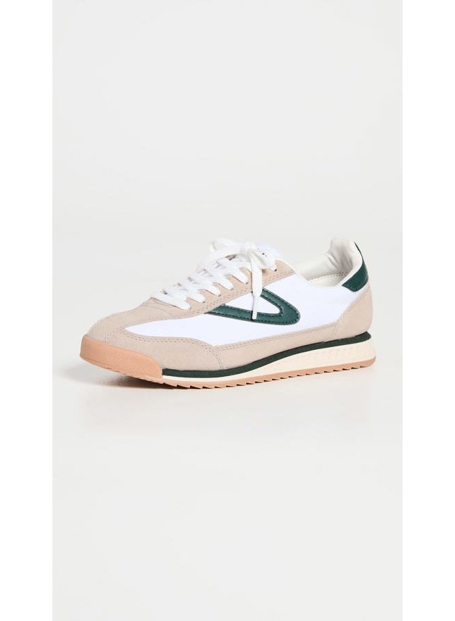 Tretorn Women's Rawlins Sneakers Lace-Up Casual Tennis Shoes with Classic Vintage Style, White/Green, 9 - Image 3