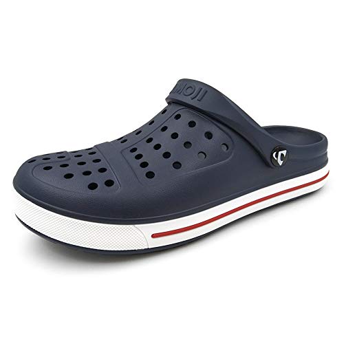 Amoji Men's Gardening Shoes Women's Garden Clogs Yard Shoes Adult CL1820 Navy 15 Women/13.5 Men - Image 1