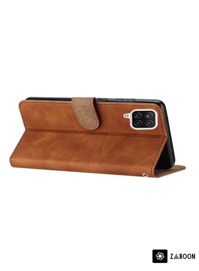 Zaboon Protective Case For Samsung Galaxy A12 5G Seven Butterflies Embossed Leather - Image 4