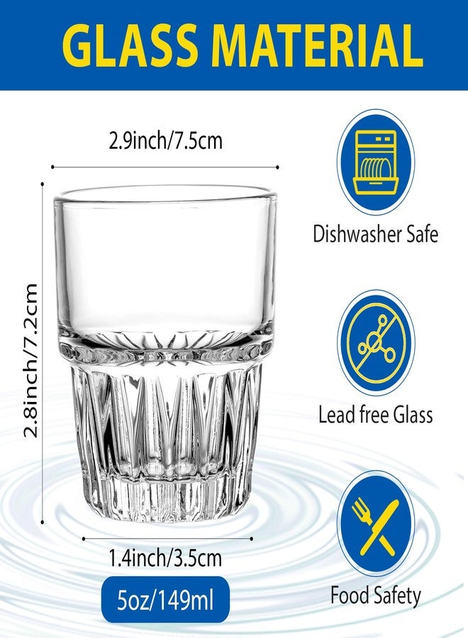 SUN GKOTTA 20-Pack 5oz Shot Glasses Set, Bulk Heavy Base Rock Glasses, Stackable Whiskey Tumbler for Bar Espresso Tasting, Drinking Glasses for Bourbon，Juice，Water，Cortado - Image 2